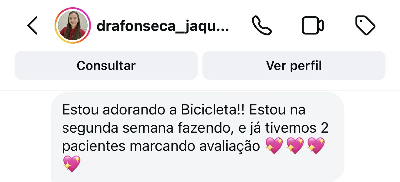 Depoimento de aluna no Instagram